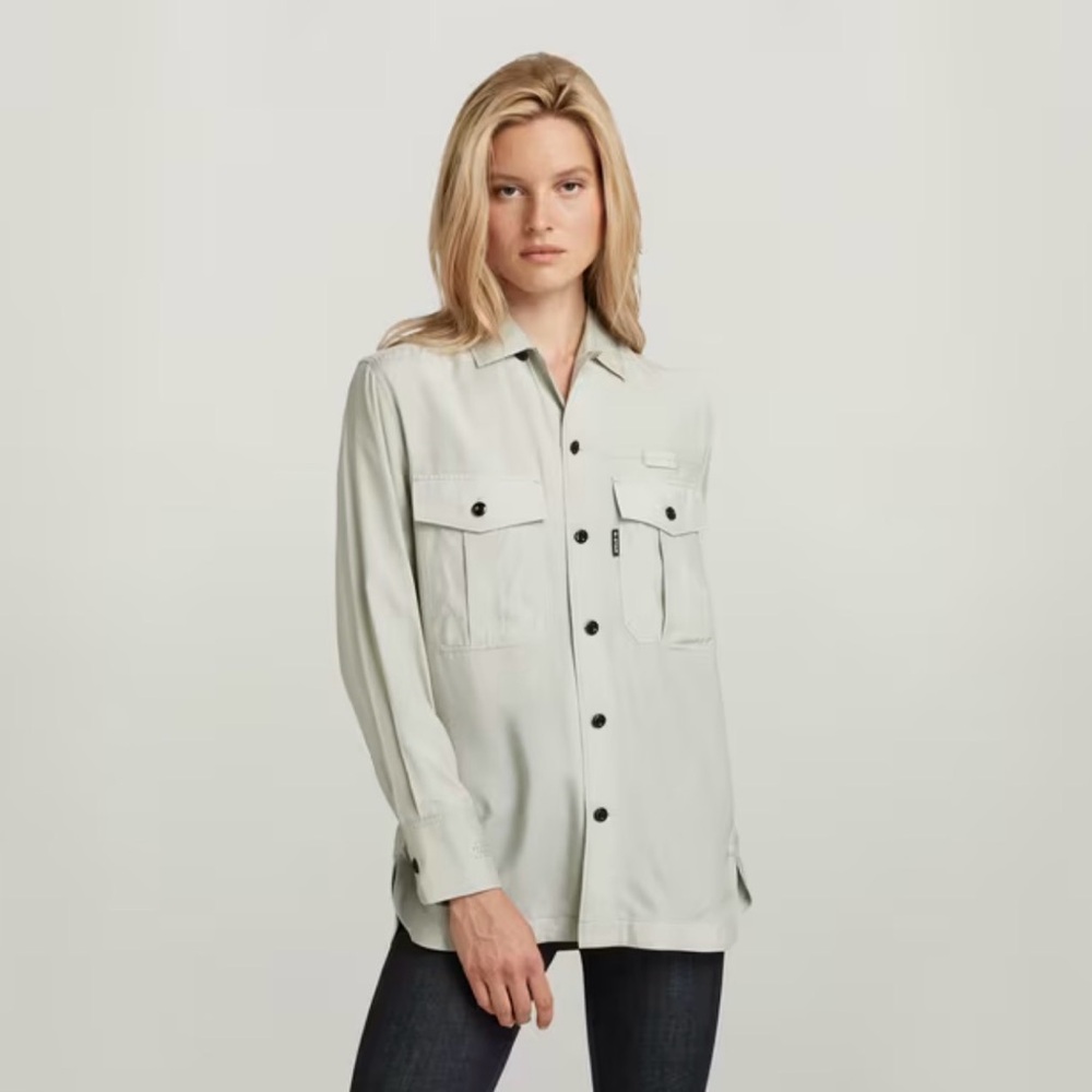 G-Star Light Gray Button-Up Shirt